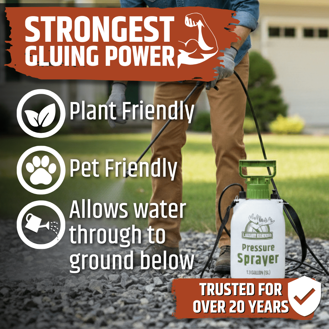 Liquid Rubber Rock Glue Landscaping Stone and Pea Gravel Stabilizer, Clear Outdoor Binder, Ready to Use, 5 Gallon (250 sq ft Coverage)