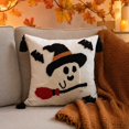 thumbnail image 5 of Halloween Throw Pillow Covers 18x18 Inch, Ghost Spooky Decorative Square Pillowcases, Farmhouse Holiday Cushion Covers for Couch Sofa Living Room Bedroom Outdoor Home Decor, 5 of 6