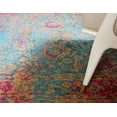 thumbnail image 6 of Rugs.com Fleur Collection Rug – 8' x 11' Blue Medium-Pile Rug Perfect For Living Rooms, Large Dining Rooms, Open Floorplans, 6 of 9