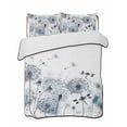 thumbnail image 2 of Blue Teal Dandelion Twin Size Down Alternative Comforter, Lightweight Comforter Quilt Bedding Set with Pillow Shams Dragonfly Modern Art Watercolor All Seasons Bed Comforter Duvet Insert 68"x86", 2 of 7