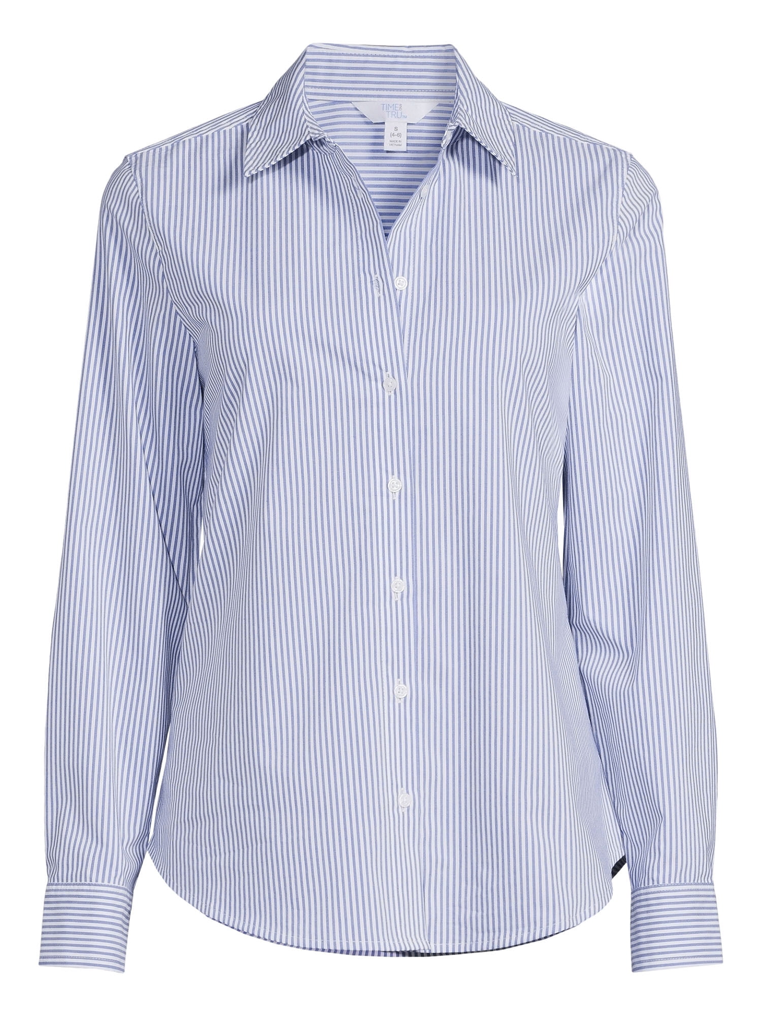 Time and Tru Women's Classic Button-Front Shirt