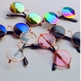 thumbnail image 4 of Metal Frame Small Round Pet Sunglasses for Special Tidal Glasses for Cats or Small Dogs (Deep Blue), 4 of 8