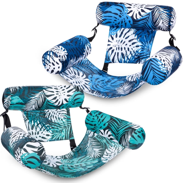 Sillas flotantes para piscina Sloosh inflables, 2 paquetes para adultos