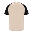 thumbnail image 4 of ZunFeo Mens Baseball Tee Soft Stretchy Breathable Raglan Sleeve T-Shirt Contrast Sleeve Casual Athletic Crewneck Beige Workout Top,Size XL, 4 of 5