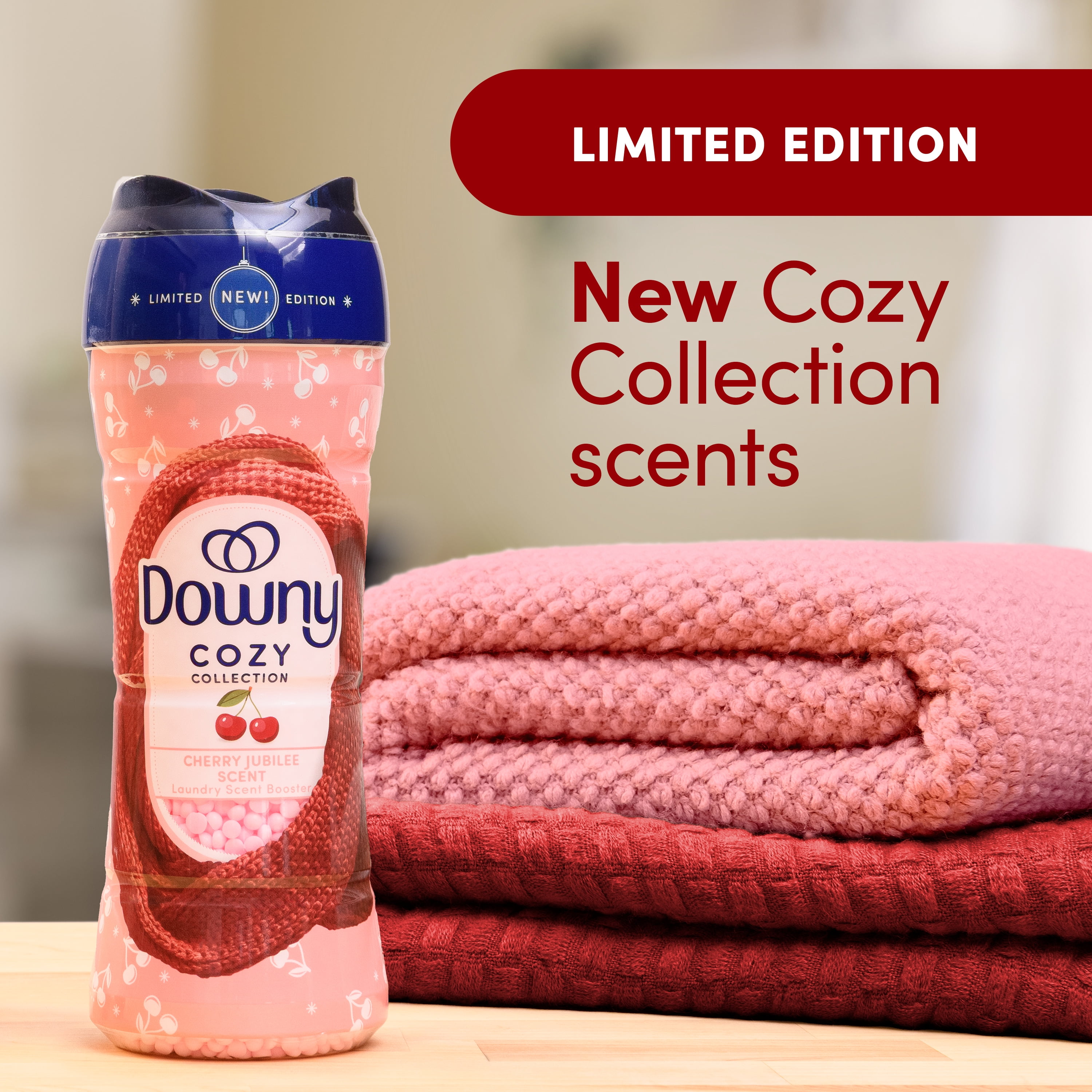 Downy Cozy Collection In-Wash Laundry Scent Booster Beads, Cherry Jubilee Scent, 7.8 oz
