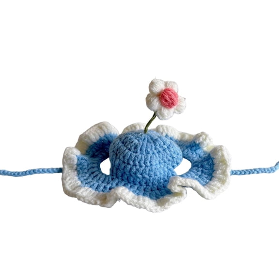 Crocheted Hat for Dog and Cats Holiday Pet Costume Knitted Headgear Dog Cats Birthday Props for Small Pet