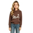 thumbnail image 7 of Cute Embroidered Sweaters Girls Casual Chunky Knit Oversized Sweater Winter Fall Pullover Tops Brown, 12 M, 7 of 7