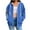 Blue, variant on BXINGOHAI Zip Up Striped Hooded Sweatshirt for Women Oversized Long Sleeve Lightweight Hoodie Fall Casual Jackets with Pockets Today Black,S