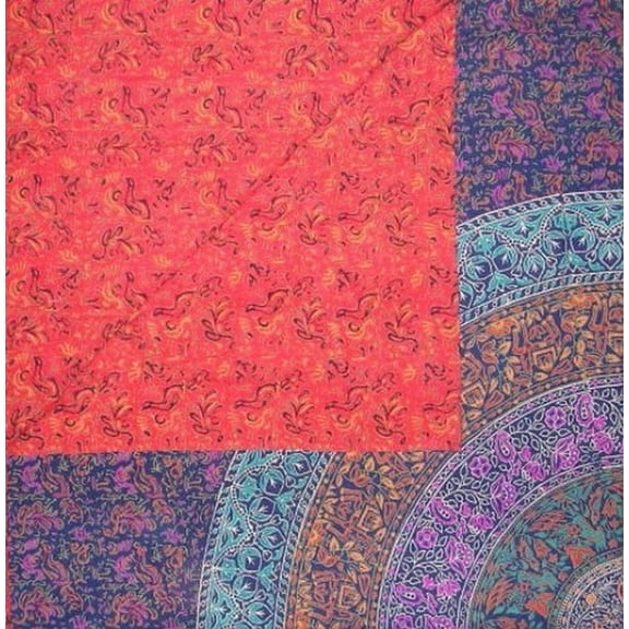 Sanganeer Block Print Reversible Duvet Cover Cotton 106" x 96" Fits Queen-King Multi Color