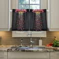 thumbnail image 2 of Yayeee Kitchen Curtains Tier Pair Light Filtering 27"x24" Rod Pocket Short Cafe Window Panel, UFO with Hearts Pattern, 2 of 7