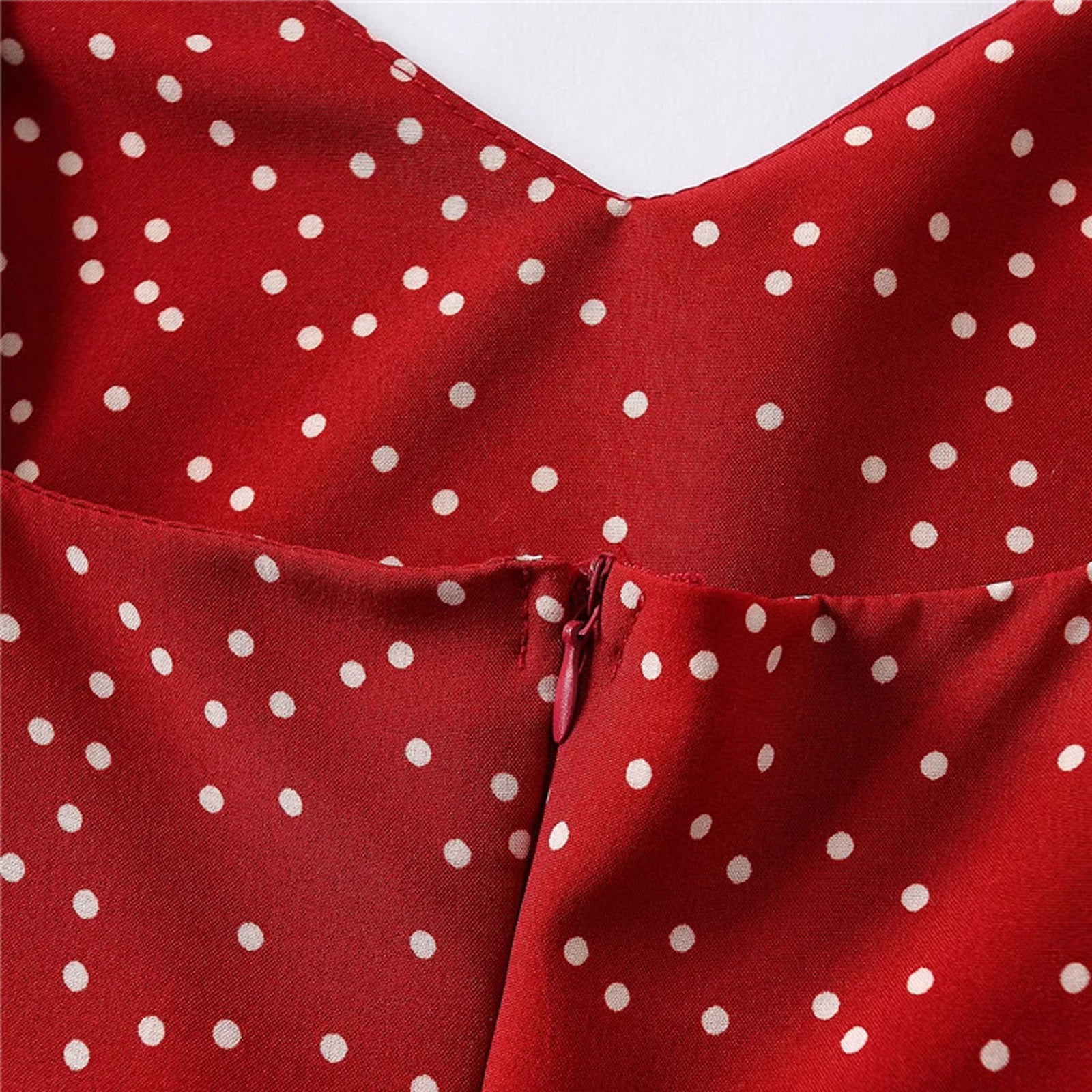 do brown shoes go with black dress pants Women's Ava Brick Red Polka Dot Cotton Midi Dress | Size: L main image 0