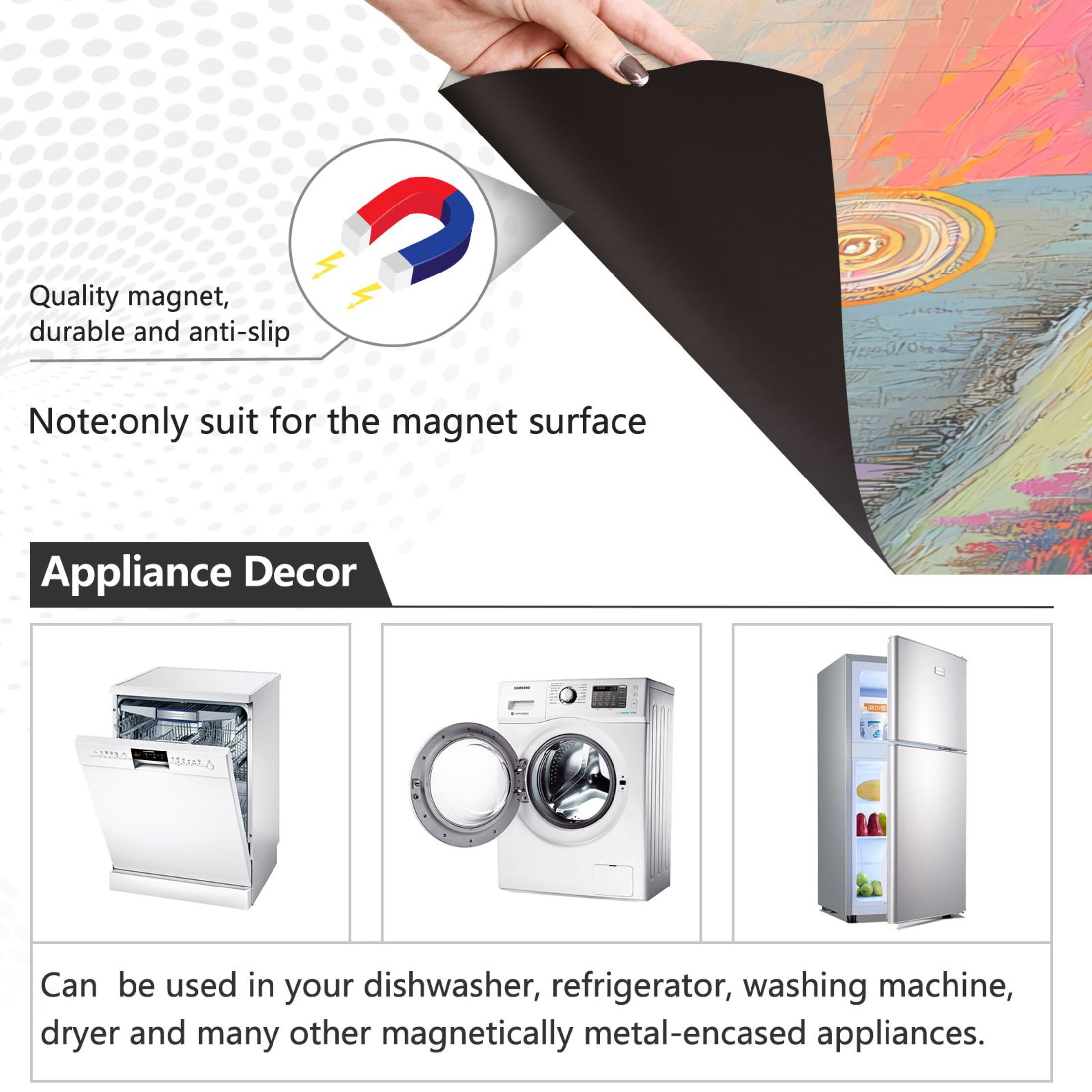 Dishwasher Magnet Cover Magnetic Fridge Door Cover Home Kitchen Decor Peacocks in Alpine Meadow 23"x 26"