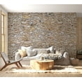 thumbnail image 6 of Tiptophomedecor Background & Patterns Wallpaper Wall Mural - Stacked Pebbles Stone Wall, 6 of 8