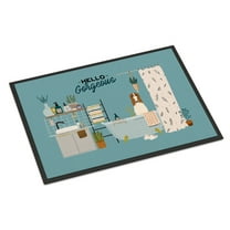 Borzoi in Bathtub Door Mat