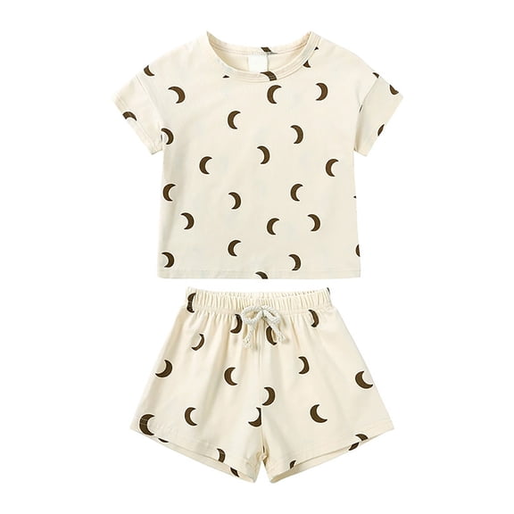 NIEWTR Toddler Boy Clothes Baby Summer Outfit Short Sleeve T-Shirt Tops Cartoon Print Casual Elastic Shorts 2Pcs 2PCS Set Gift For 18-24 Months 2t 3t 4t 5t 6t Summer Pjs kids,2-3 Months