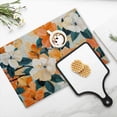 thumbnail image 4 of BaHomeck placemats Set of 4 rectangle Linen Cotton Placemats for Dining Table Washable Heat Resistant,18*12inch,Orange And White Floral Pattern With Green Leaves, 4 of 4