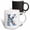 Multicolor, variant on 3drose, Alluring Letter K. Space Flight Astronaut Attractive Monogram Gift, 11oz Two-tone Black Mug