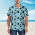 thumbnail image 4 of Haiem Cute Dog Footprints Printed Hawaiian Shirt for Men - Men’s Casual Beach Summer Shirts - Stretch Fabric with Modern Fit-XX-Large, 4 of 9