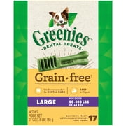 GREENIES Grain Free Large Natural Dog Dental Care Chews Oral Health Dog Treats, 27 oz. Pack (17 Treats)