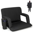 thumbnail image 1 of Costway 1 PCS Stadium Seat for Bleachers Bleacher Chair with 6 Adjustable Positions Back Support Black, 1 of 9