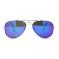 thumbnail image 3 of Child Size Kids Color Mirror Classic Iconic Tear Drop Officer Sunglasses Silver Green Blue Mirror, 3 of 4