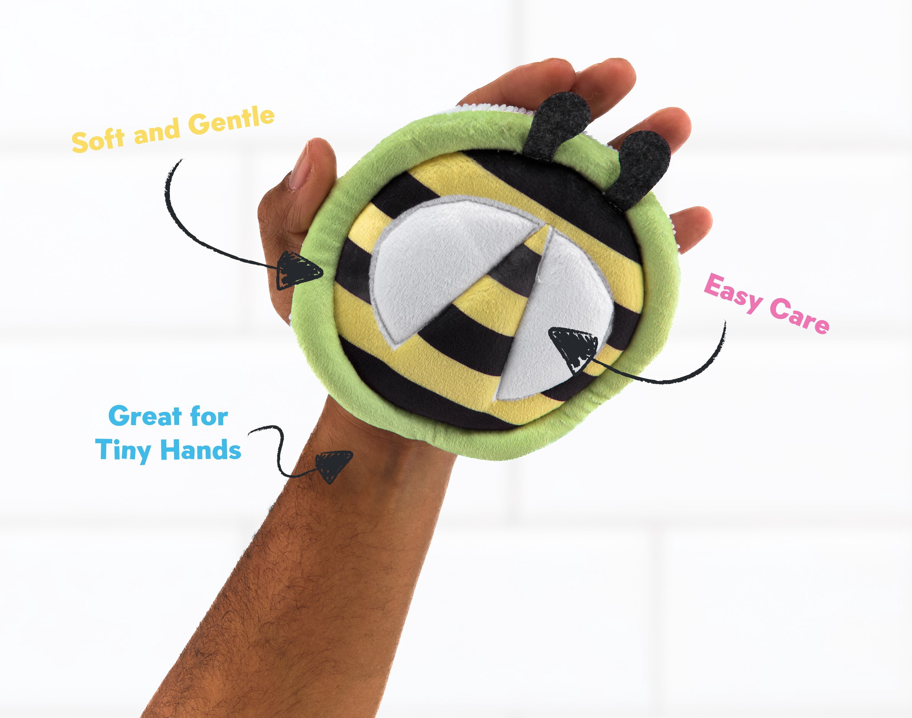 Spongy Boo Bumblebee Baby Bath Sponge - Soft & Gentle for Infant and Toddler