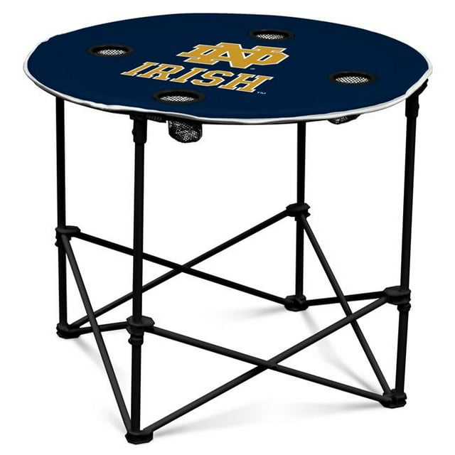 Logo Brands Notre Dame Table Ronde Bleu Marine et Blanc