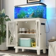 thumbnail image 5 of 20 Gallon Fish Tank Stand with Power Outlets(4 AC 2 USB), Farmhouse Decorative Aquarium Stand Furniture with Adjustable Shelves, 10-20 Gallon Reptile Turtle Tank Stand with Cabinet Storage, Beige, 5 of 16
