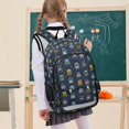 thumbnail image 7 of FORMRS Kids Backpack for School Unisex 17" Casual Bookbag Travel Daypack with Compartment Pockets, Navy Blue Cartoon Robot Pattern, 7 of 7