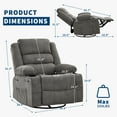 thumbnail image 4 of COZONY Oversized Swivel Rocking Recliner Chair,360° Glider with Cup Holder,Comfy Upholstered Single Sofa for Nursery & Living Room,Linen Fabric Grey, 4 of 13