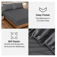 thumbnail image 6 of TiaGOC 100% Cotton Sheets for King Size Bed - Crispy Cooling Percale Sheets - Breathable & Durable King Sheet Set - Deep Pocket 18 Inches (Fits up to 21") - Dark Gray - 4 Pieces, 6 of 8