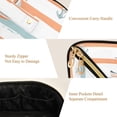 thumbnail image 5 of FORMRS Makeup Bag Travel Cosmetic Organizer for Women Fold Flat Zipper Pouch with Handle, Orange Nautical Pattern, 5 of 8