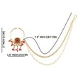 thumbnail image 4 of Efulgenz Indian Jewelry Kundan Crystal Nose Ring Hoop Pin Stud Fake Septum Ring with Chain Nose to Ear Chain Non Piercing Body Jewelry, Red, 4 of 5