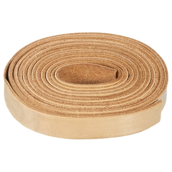 2.2 Yard 15mm Flat Leather Cord, Leather Lacing Strips for DIY Crafting Light Brown