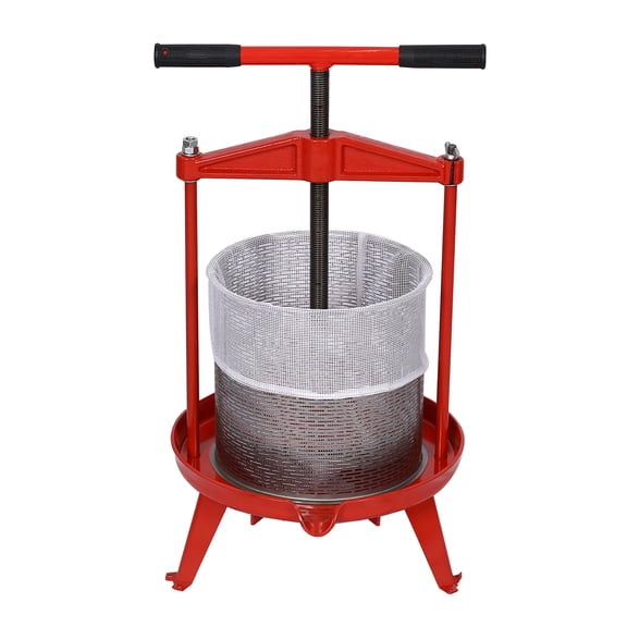 Fruit and Wine Press 3.69 Gallon Stainless Steel - High Yield Juice Extractor for Grapes, Berries & More