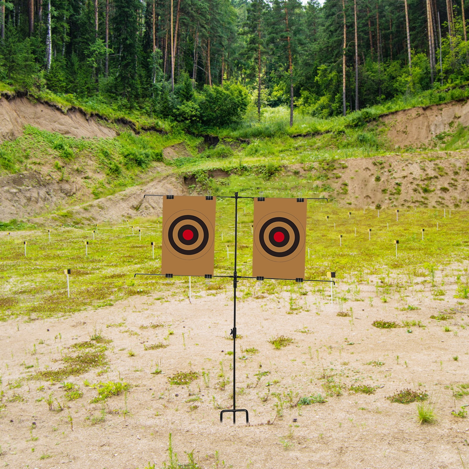 OUNONA Adjustable Durable Paper Target Stand Holder 1 Set Ideal for Backyard and Range Practice