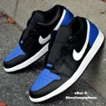 thumbnail image 1 of N I-K-E A i r-Jor-dan 1 Low Shoes Black White Game Royal 553558-042 Men's Sizes NEW, 1 of 6