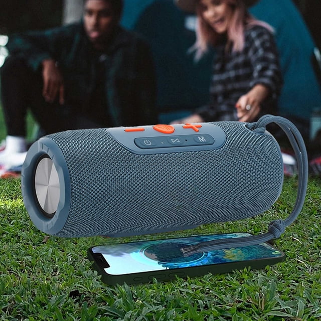 Altavoz inalámbrico Bluetooth al aire libre portátil, 2x5W de alta potencia, batería de 1500mAh, azul