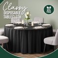 thumbnail image 3 of Exquisite Disposable Black Plastic Tablecloth - 120-Inch Round for Parties, 3 of 6