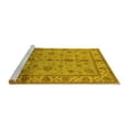 thumbnail image 2 of Ahgly Company Machine Washable Indoor Round Oriental Yellow Traditional Area Rugs, 5' Round, 2 of 4
