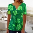 thumbnail image 2 of Puntoco Short Sleeve Women Tops ,St Patricks Day Shirt Women Funny St Pattys Day Irish Shamrock Shirts Printed Pocket Protective Clothing Blouses Shirts Multicolor XL(XL), 2 of 5