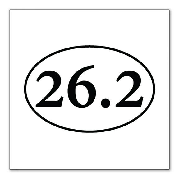 DistinctInk Custom Bumper Sticker - 4" x 4" Decorative Decal - White Background - 26.2 - Marathon Sticker - Running