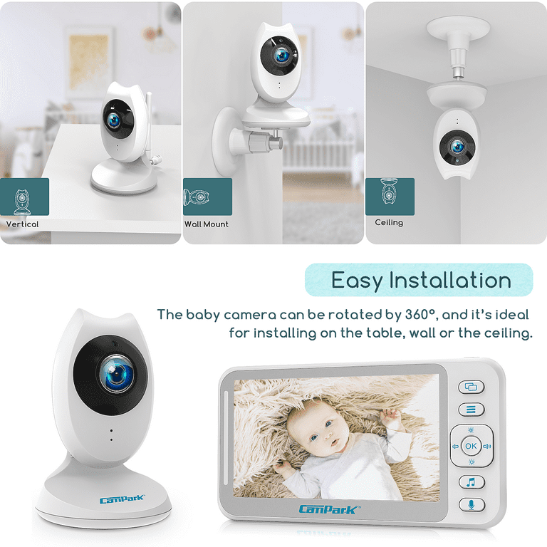 Yoton Baby Monitor with Camera and Audio, 3.2 inch No WiFi, Smart Baby  Monitor with LCD Screen Night Vision Temperature Monitoring 8 Lullabies 2  Way Talk, VOX mode 