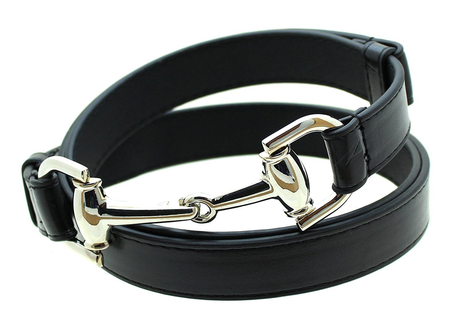 Adjustable Size 27 to 45 Womens Thin Skinny Stitched Leather Belt Solid Color 6//8 Wide