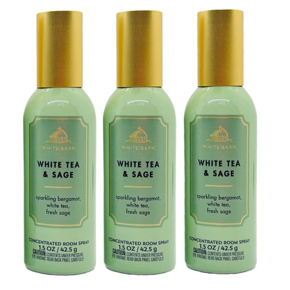 White Tea and Sage Concentrated Room Spray by Bath and Body Works - Pack of 3