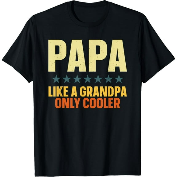 Funny Papa Art For Grandpa From Grandkids Father's Day Papa T-ShirtMen and women, Black T-shirt, size: Extra large S-4XL