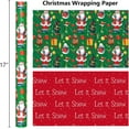 thumbnail image 4 of GRD Christmas Wrapping Paper, Reversible Green Christmas Tree, Santa Claus Design Gift Wrapping Paper, Mini Roll (17 Inch X 32.8 Feet), 4 of 13