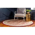 thumbnail image 2 of Unique Loom Voyage Collection Tapis Traditionnel Oriental Design Complexe, 6 Pi x 6 Pi, Rouge/ivoire, 2 of 2