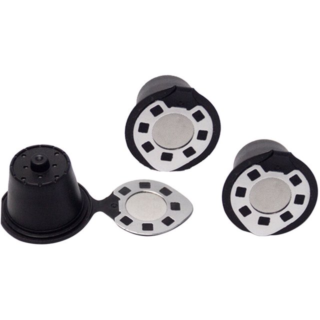 Taza de filtro de cápsula de café Nespresso reutilizable para Nescafé, tapa de cesta de filtro de café rellenable, accesorios de cocina, color plateado