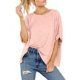 thumbnail image 3 of UVN Oversized T Shirt for Women Summer Casual Short Sleeve Tee Ladies Loose Crewneck Tops, 3 of 8